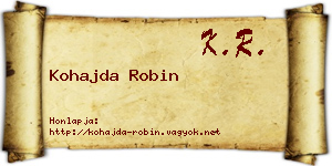 Kohajda Robin névjegykártya